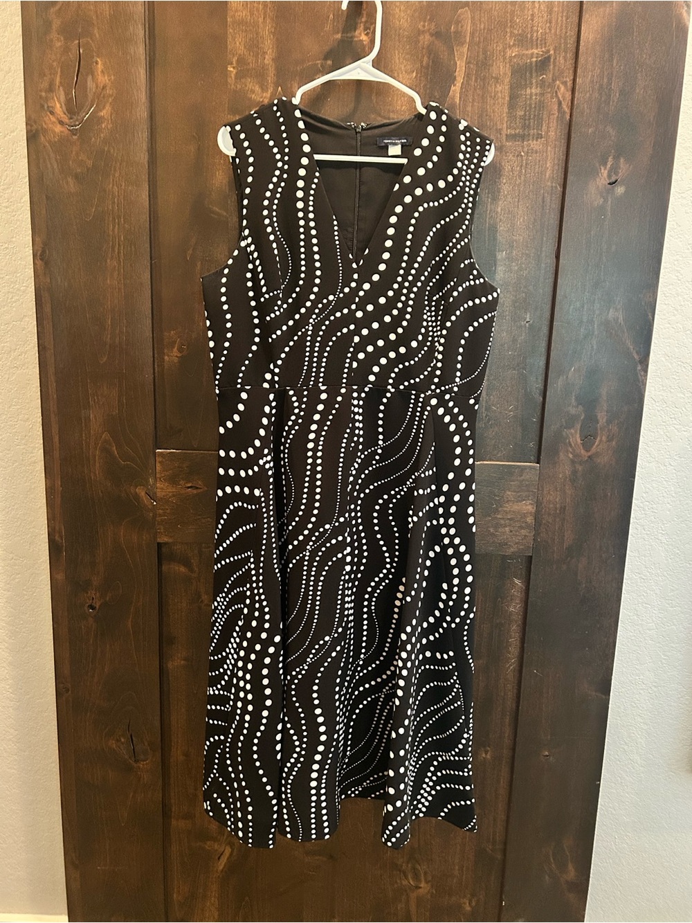 Tommy Hilfiger Black Dress with White Dot Wave Print
